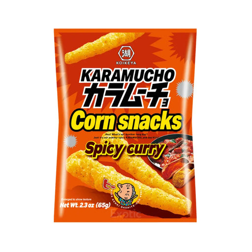 Koikeya Karamucho Corn Spicy Curry Flavored Chips, 65g Koikeya