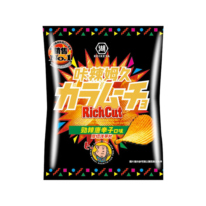 Koikeya Thick Cut Strong Spicy Flavor Potato Chips, 28g