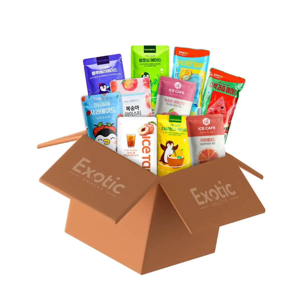 Korean Pouch Drinks Mystery Box, 10 Random Flavors — Exotic Snacks