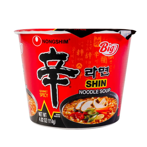 Korean Spicy Shin Ramen - Instant Noodle Soup, Big Bowl, 114g Crown