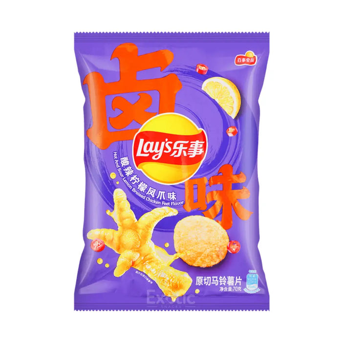 Lay's Hot & Sour Lemon Braised Chicken Feet Flavor Potato Chips 60g