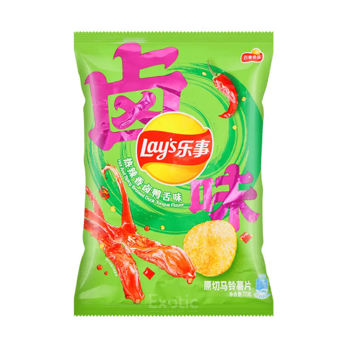 Lay's Hot and Spicy Braised Duck Tongue Flavor Potato Chips 60g Lay's