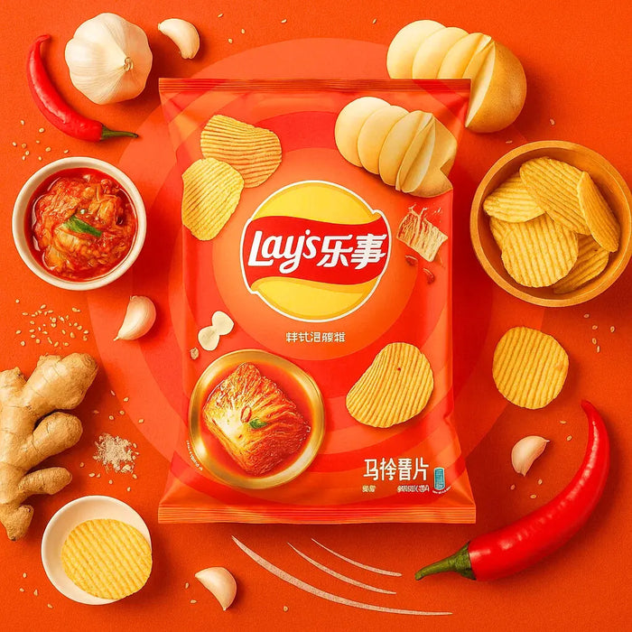 Lay's Korean Kim Chi Flavor Potato Chips, 70g Lay's