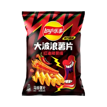 Lay's Red Spicy Strips Flavored Potato Chips, 60g Lay's