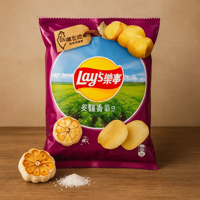 Lay's Roasted Salt & Garlic Flavor Potato Chips, 32g Lay's