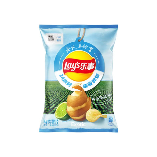 Lay's Spring Harvest Sea Salt Lime Flavor Potato Chips, 70g Lay's