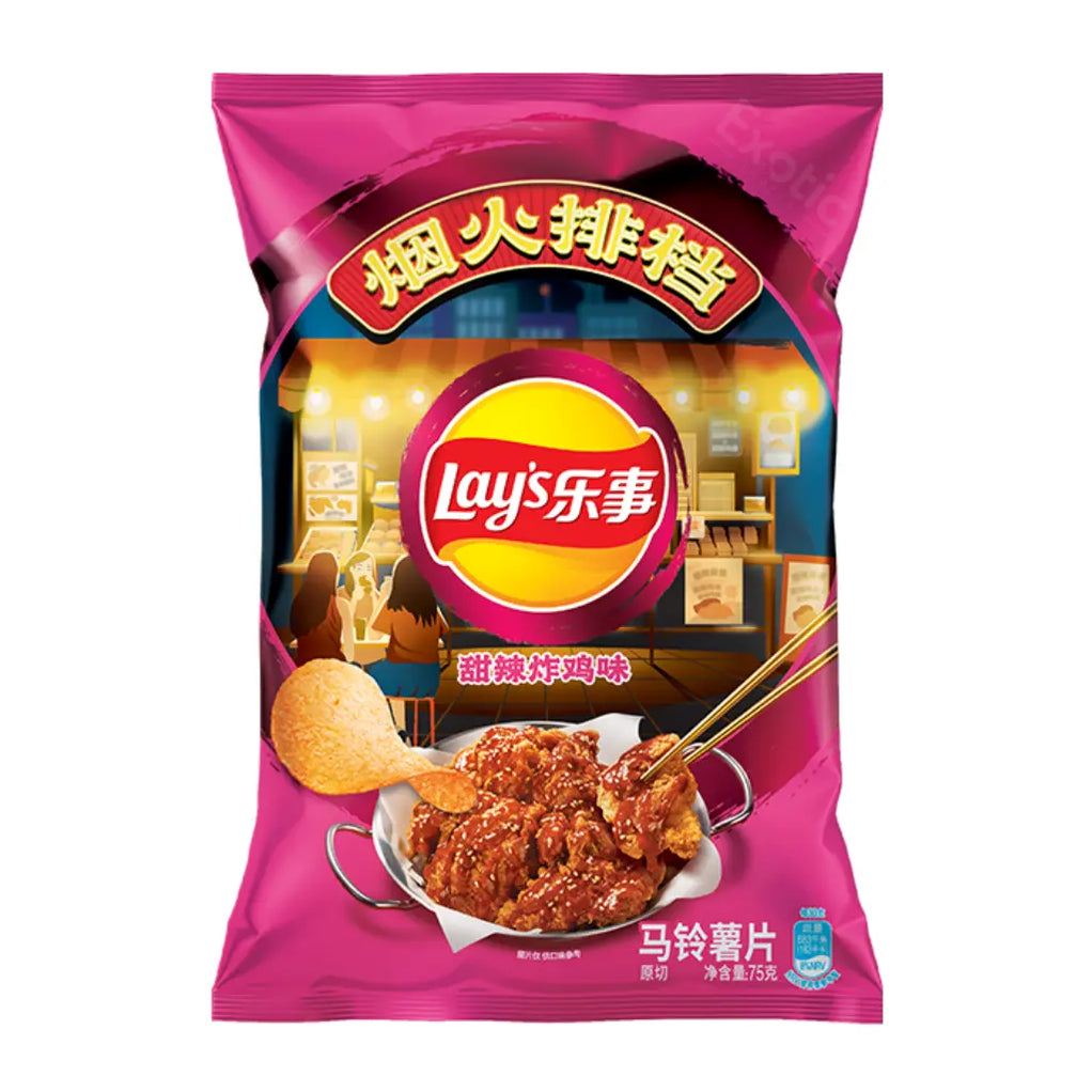 Lay's Sweet & Spicy Fried Chicken Flavored Potato Chips, 70g — Exotic ...