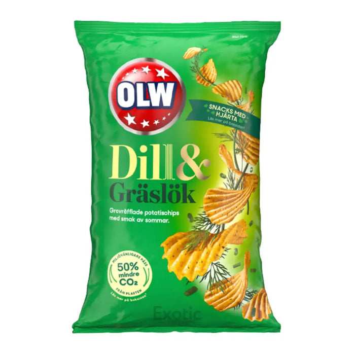 Olw Dill & Chive Flavored Chip, 175g (Sweden) OLW