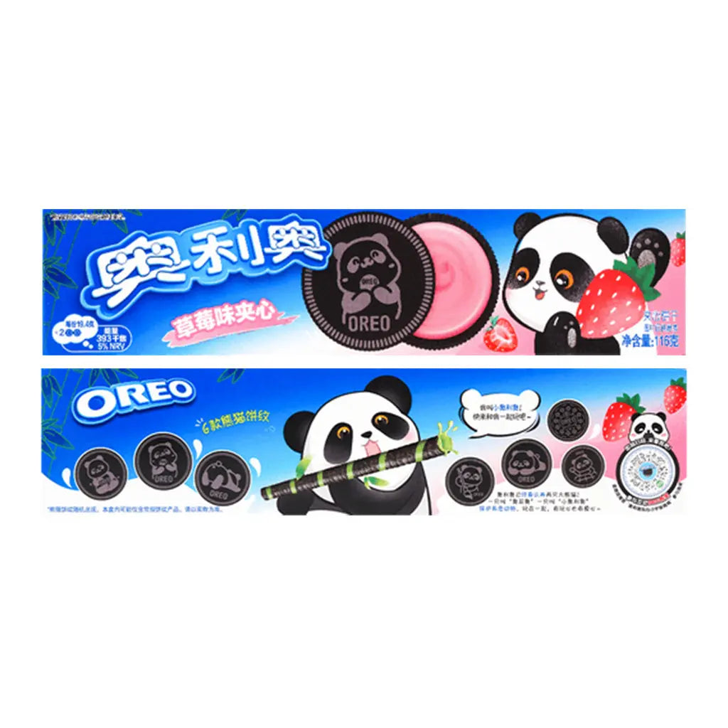 Oreo Cookies Panda Strawberry Cream Flavor, 97g (China) — Exotic Snacks