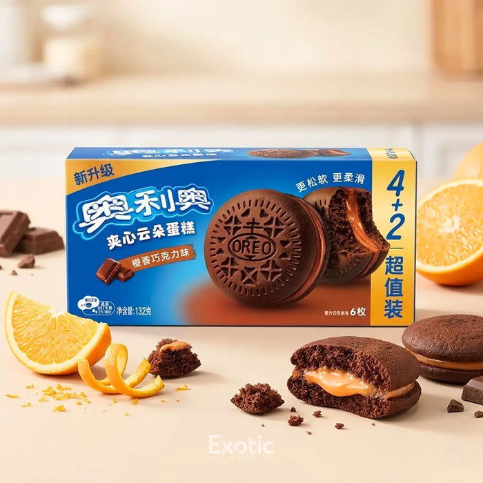 Oreo Cakesters Cloud Cake Orange Chocolate Flavor, 132g Exotic Snacks Company