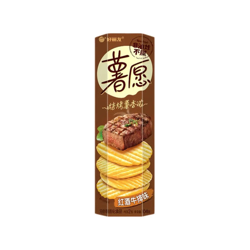 Orion Red Wine Steak Flavor Potato Chips, 104g Orion
