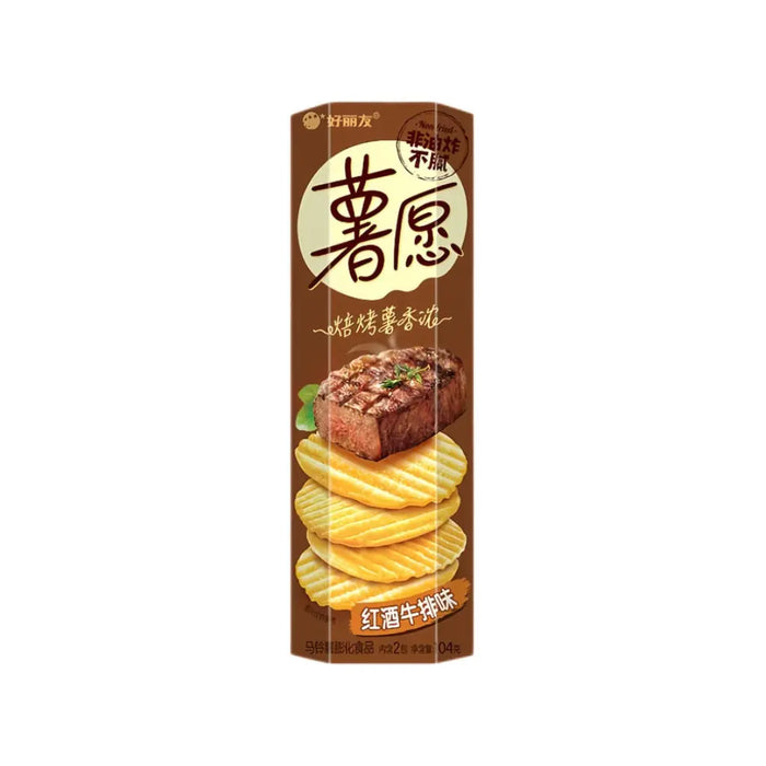 Orion Red Wine Steak Flavor Potato Chips, 104g Orion