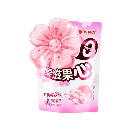 Orion Soft Jelly Gummy White Peach &amp; Sakura Flavor, 65g Exotic Snacks Company