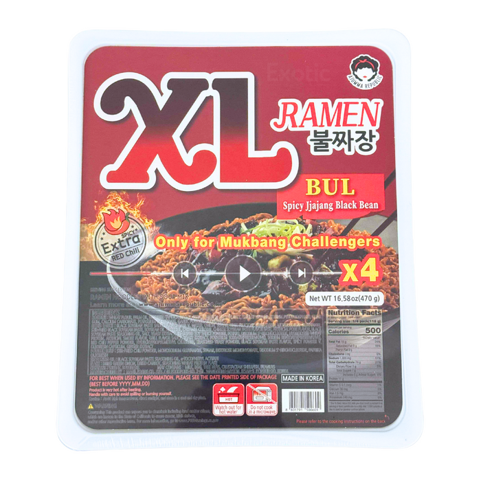 Extra Large Spicy Jjajang Black Bean Instant Ramen – Mukbang Challenge Edition, 470g