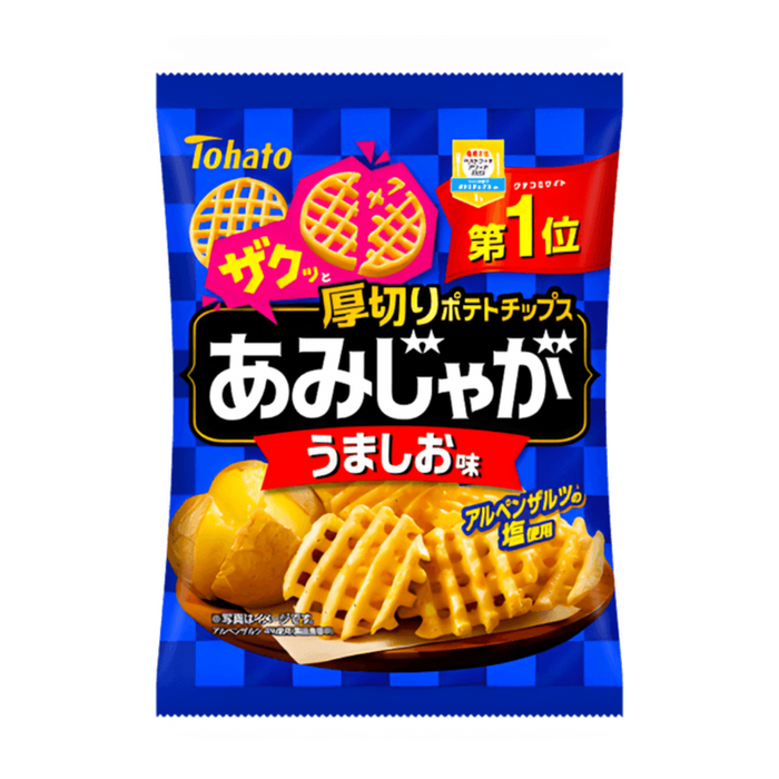 Tohato Thick Cut Potato Chips, Salt Flavor Potato Chips, 58g