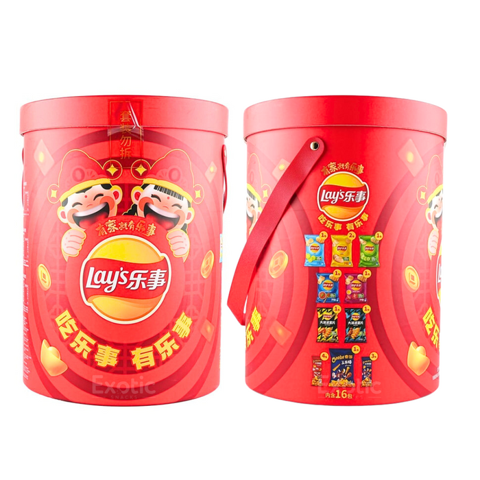 Lay's Lunar New Year 2025 Gift Bucket, 16 Bags Gift Set