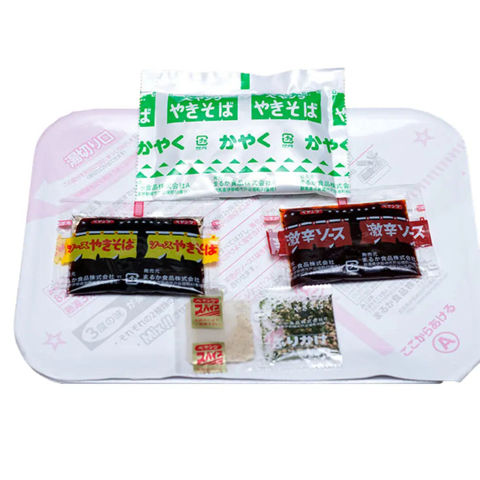 Peyuong Super Large Yakisoba Half & Half Secret Sauce & Spicy Sauce Instant Fried Noodles, 235g Peyoung