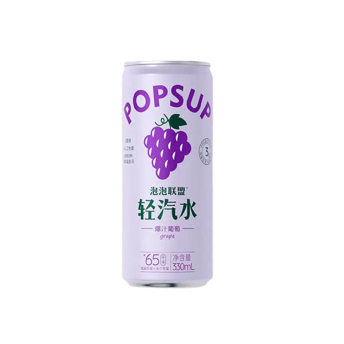 PopSup Prebiotic Light Soda Grape Flavor, 330ml Popsup