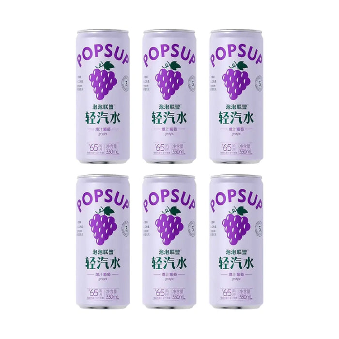 PopSup Prebiotic Light Soda Grape Flavor, 330ml Popsup