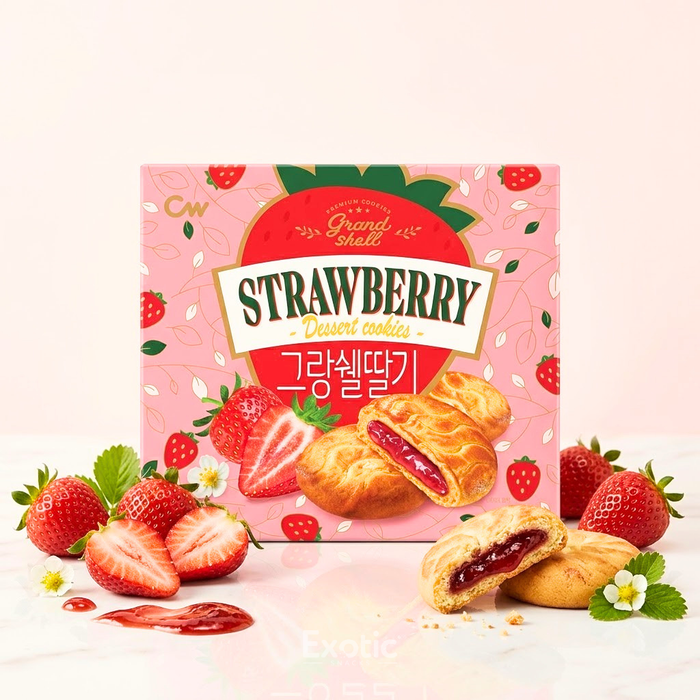 CW Grand Shell Strawberry Dessert Cookies, 195g