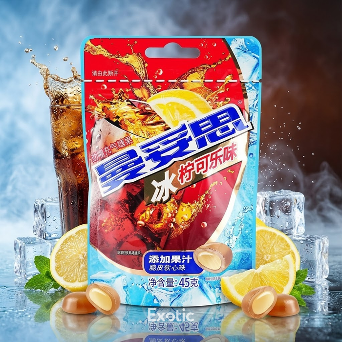 Mentos Ice Lemon Cola Flavor Gummy Candy, 45g