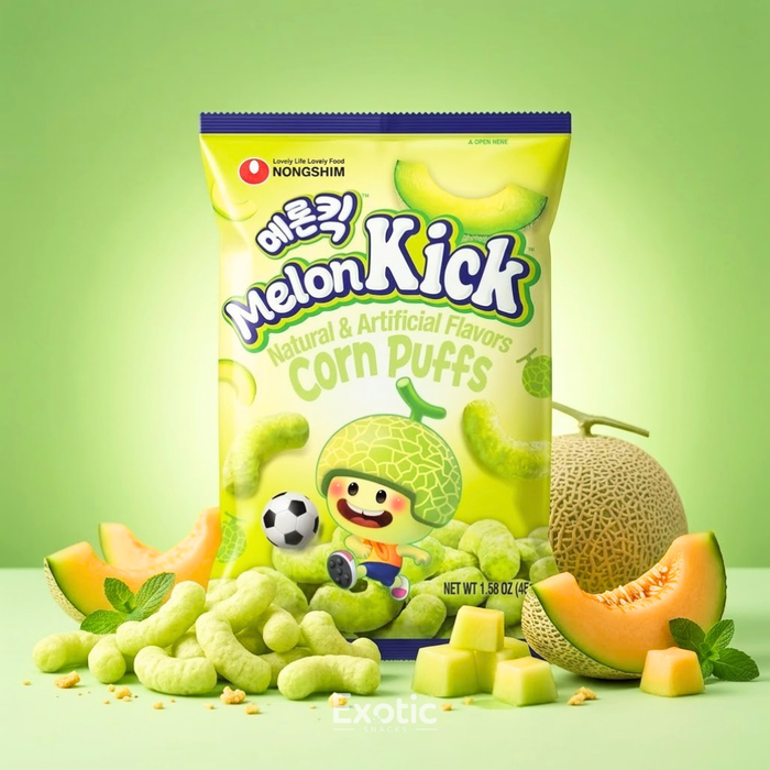 Nongshim Melon Kick Corn Puffs Snack, 45g