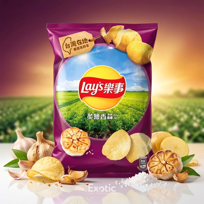 Lay's Roasted Salt & Garlic Flavor Potato Chips, 56g