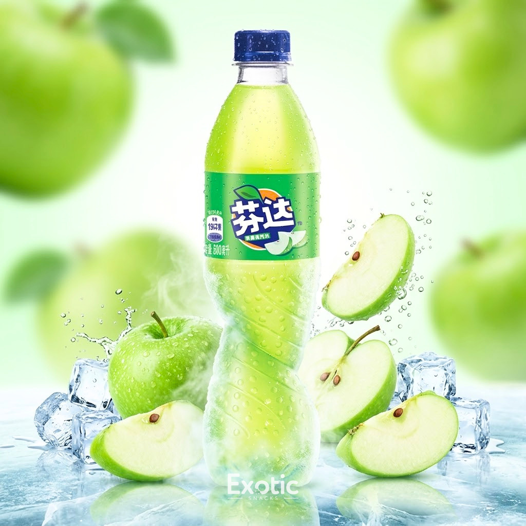 Fanta Green Apple Flavored Soda, 500ml - China — Exotic Snacks Company