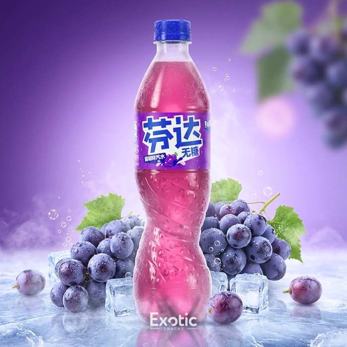 Fanta Grape Flavored Soda, 500ml - China