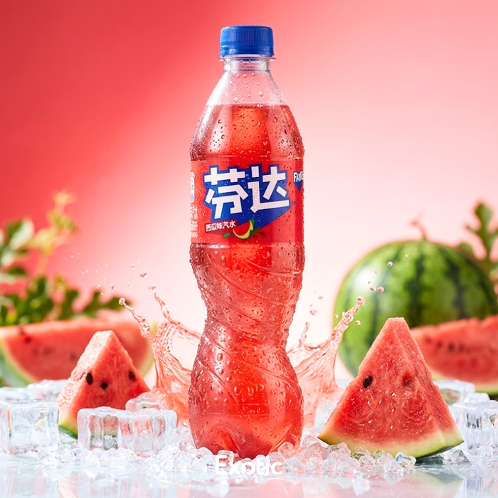 Fanta Watermelon Flavored Soda, 500ml - China