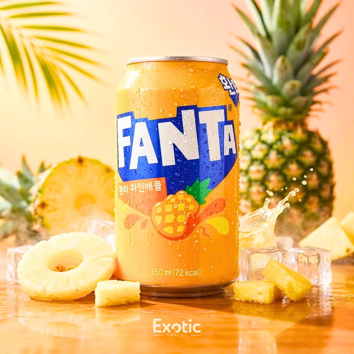 Fanta Pineapple Flavored Soda, 350ml - South Korea