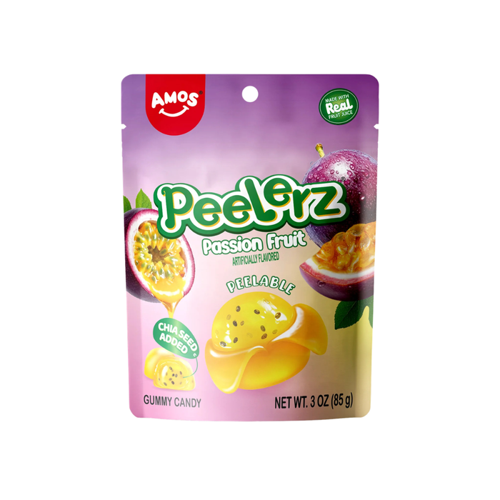 Amos Peelerz Peelable Passion Fruit Flavor Gummy, 3oz