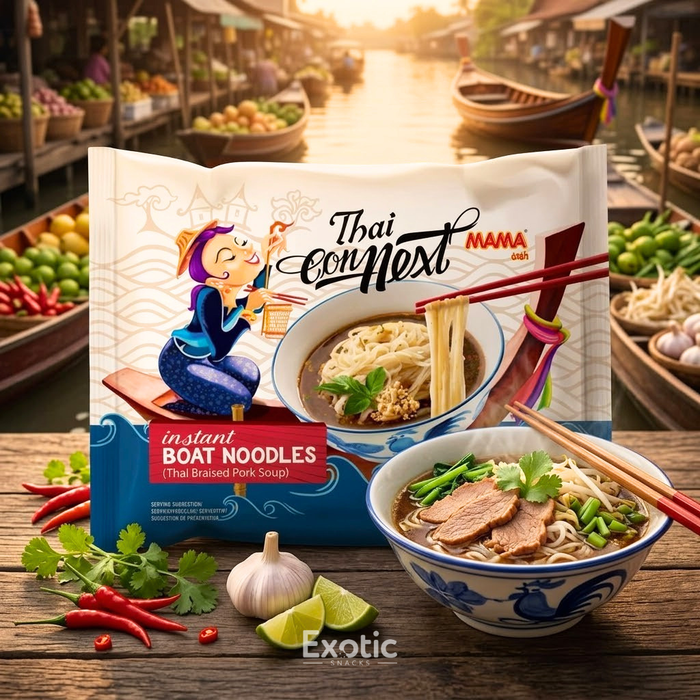 Mama Thai Connect Boat Noodles Rich and Savory Thai Style Soup Noodles, 93g