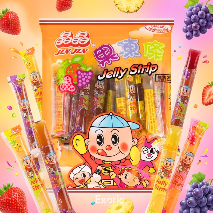 JingJing Jelly Filled Straws Assorted Flavors, 200g