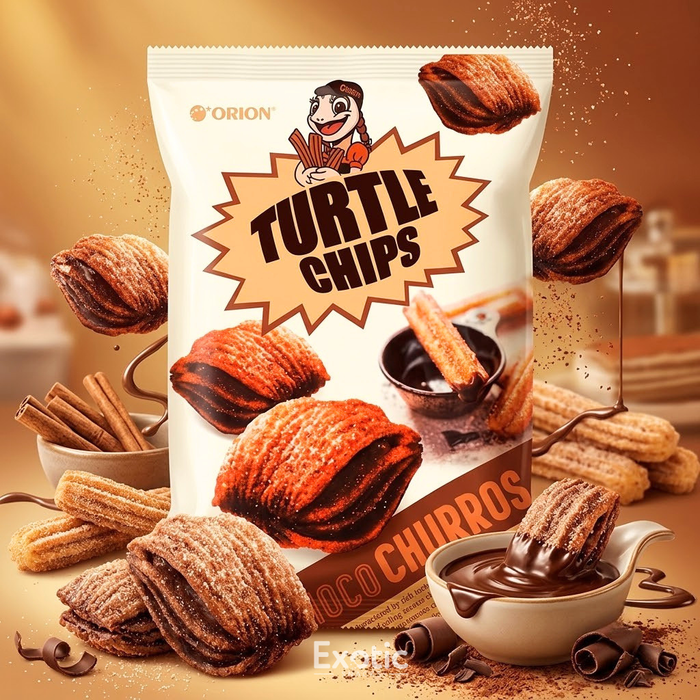 Orion Turtle Chips Chocolate Churros Flavor, 160g