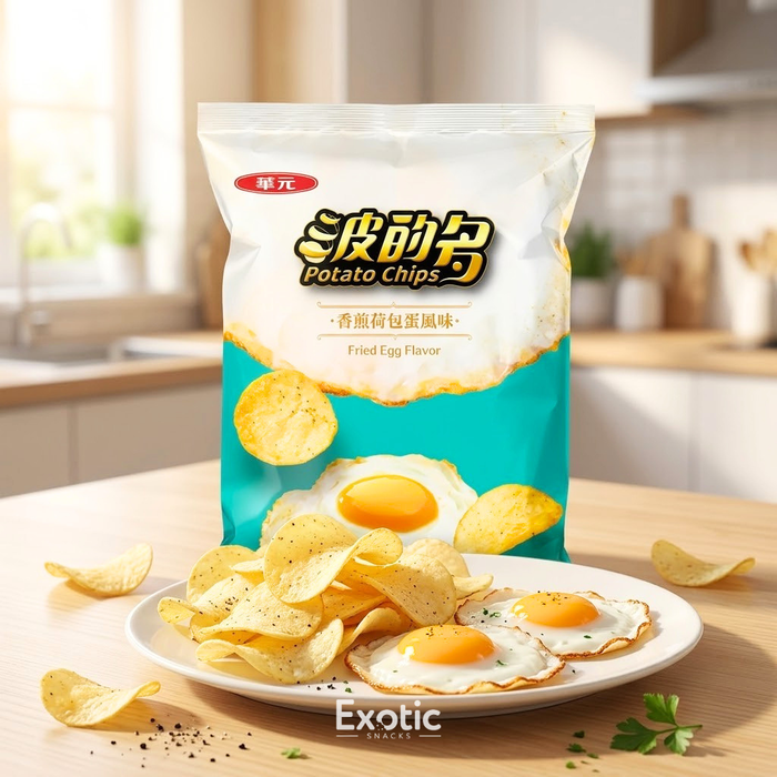 Hua Yuan Fried Egg Flavor Potato Chips, 60g