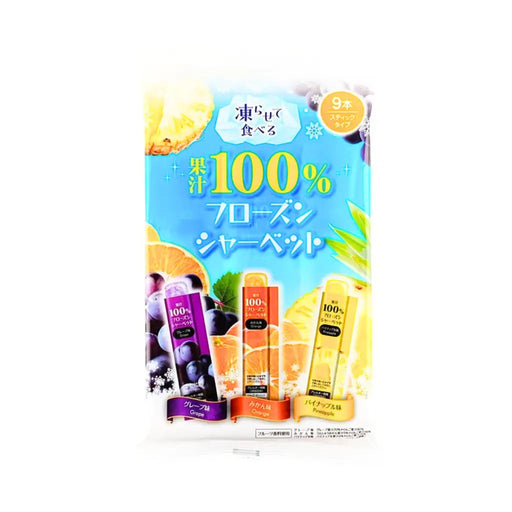 Ribbon 100% Fruit Juice Frozen Sherbet Sticks, 9pcs Ribbon