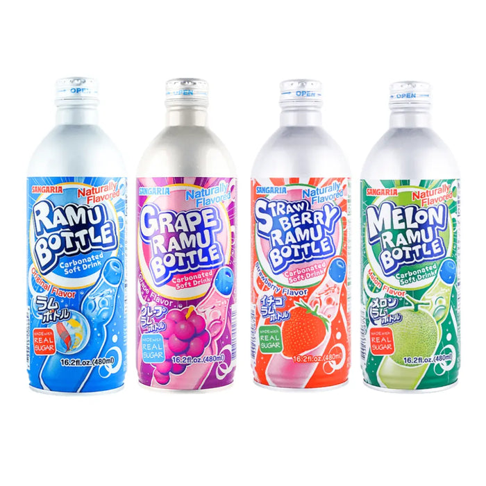 Sangaria Ramune Bottle Soda Flavors, 500ml