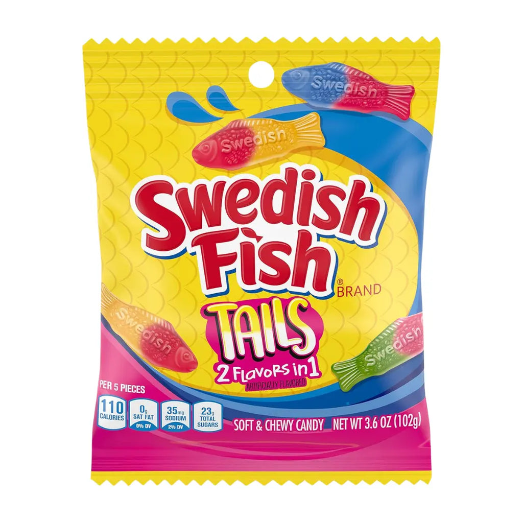 Swedish Fish Tails 2 Flavors in 1 Soft & Chewy Candy, 102g — Exotic ...