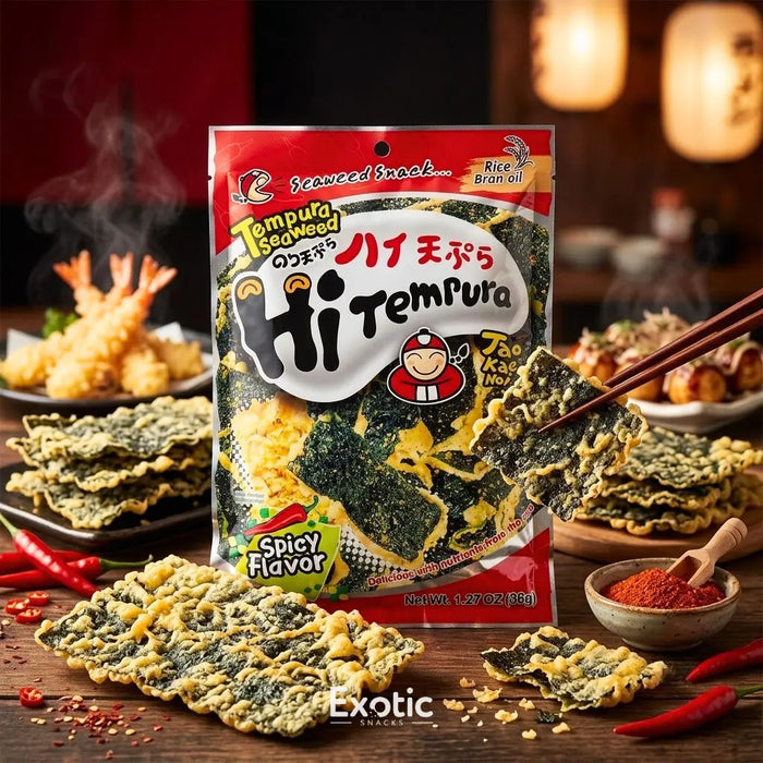 Tao Kae Noi Super Crispy Grilled Tempura Seaweed, Spicy Flavor 40g