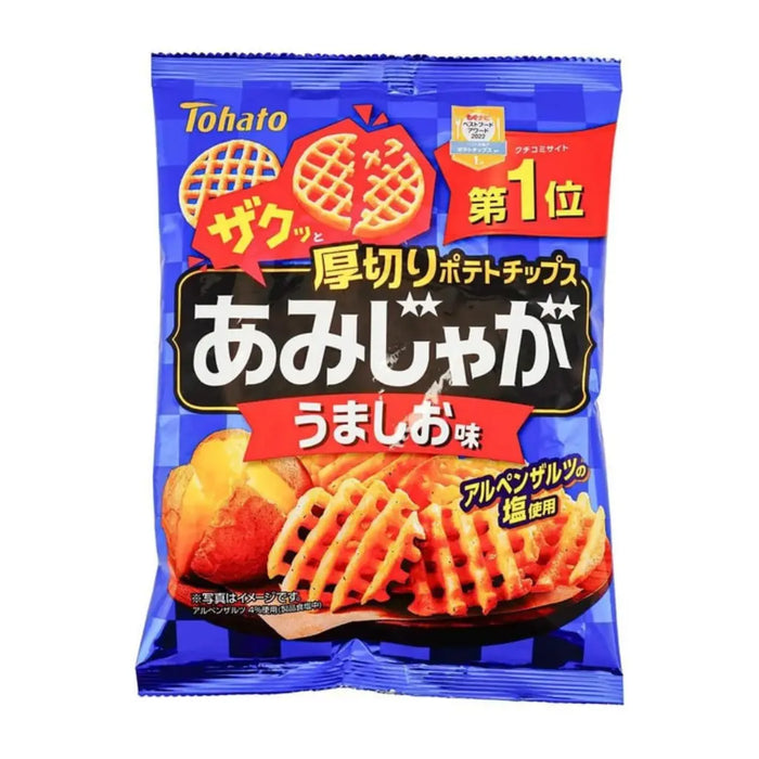 Tohato Thick Cut Potato Chips, Salt Flavor Potato Chips, 58g Tohato