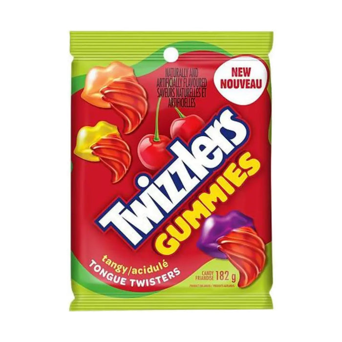 Twizzlers Gummies Tangy Tongue Twisters, 182g Twizzlers