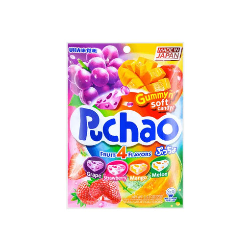 UHA Puchao Assorted Fruit Flavors Gummy Candy, 100g UHA