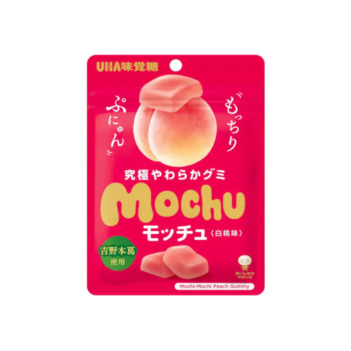 Uha Mocchu Gummy Candy Peach Flavor, 45g UHA