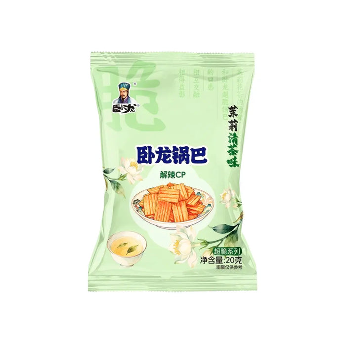 Wolong Jasmine Green Tea Flavor Crisp Rice Cracker, 108g Wolong