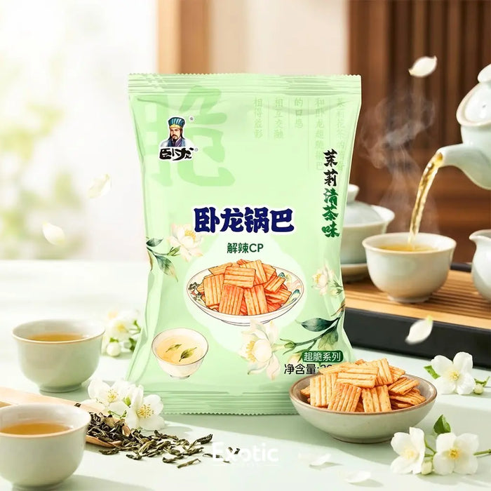 Wolong Jasmine Green Tea Flavor Crisp Rice Cracker, 108g Wolong