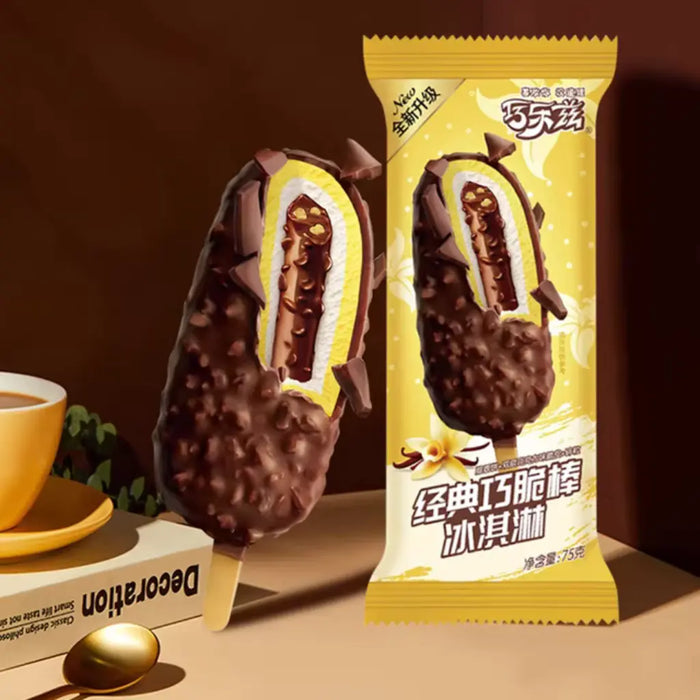 YILI Double Chocolate Layer Rice Crispy Crunch Vanilla Ice Cream, 5pc - 350g