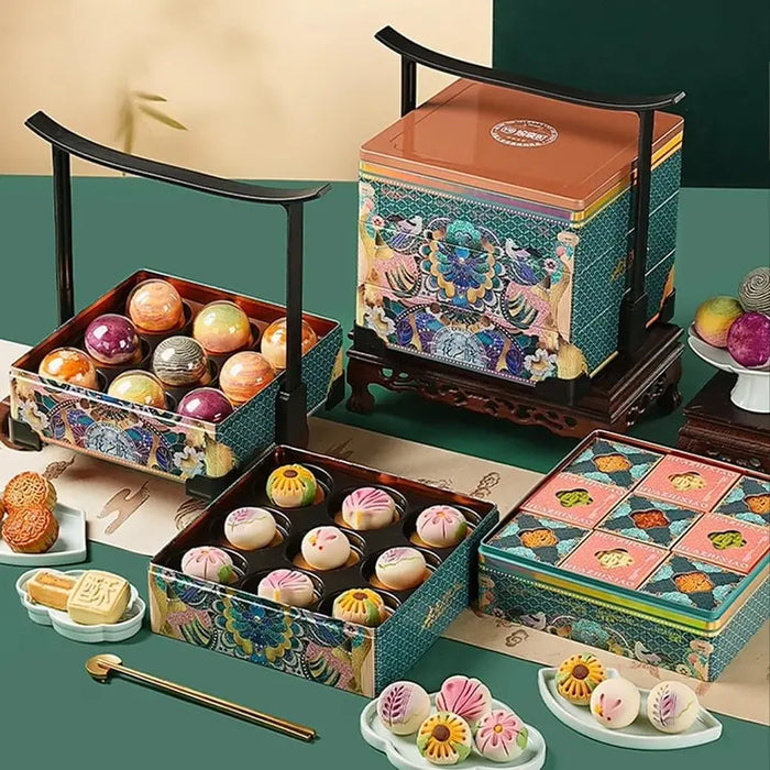 Yotime Blossoming Splendor Mooncake Mid-Autumn Festival Pastry Gift Box 3 Layer, 15 Flavors 27 Pieces Yotime
