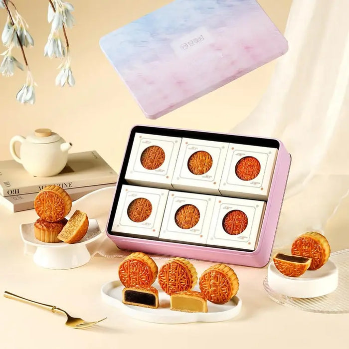 Yotime Elegant Food Autumn Painting Mooncake Gift Box, 6 pieces 12.69 oz Yotime