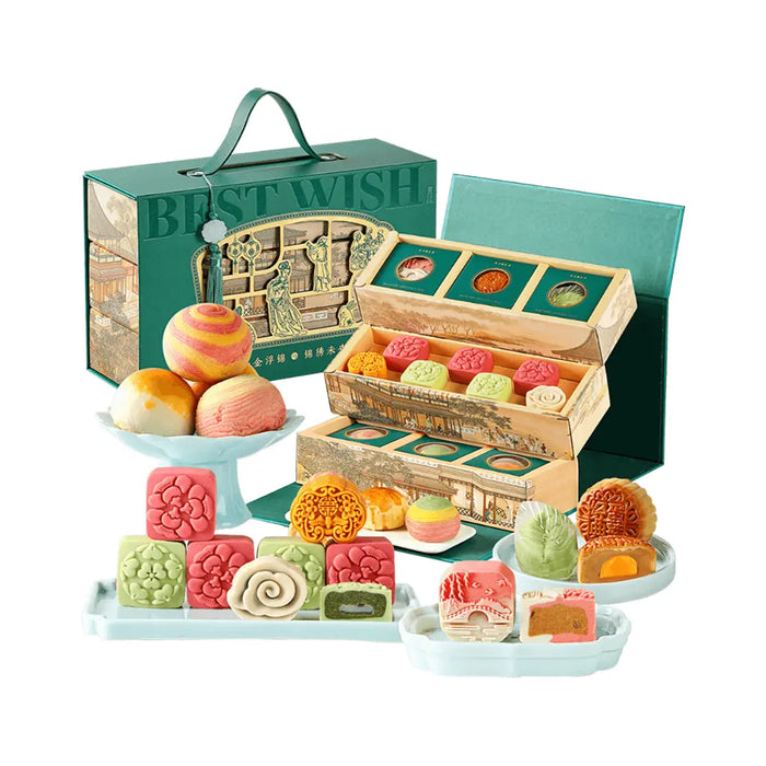 Yotime Traditional Mid-Autumn Festival Mooncake Gift Box, 14pc, 22.22 oz Yotime